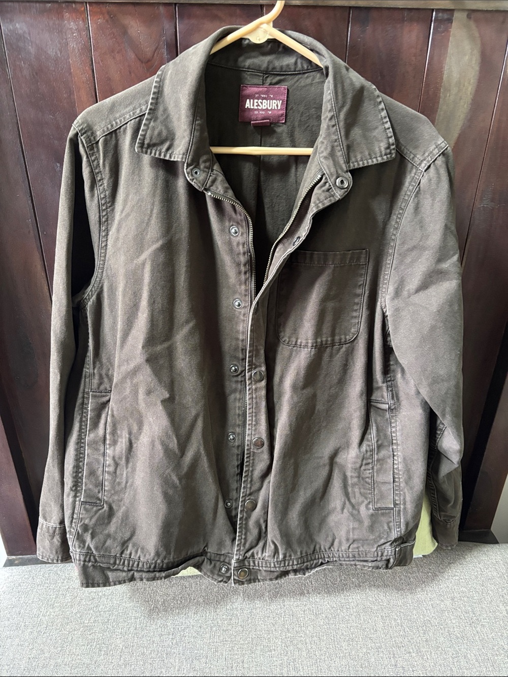 Alesbury Men's Olive Green Canvas Jacket Size M 💯 Cotton